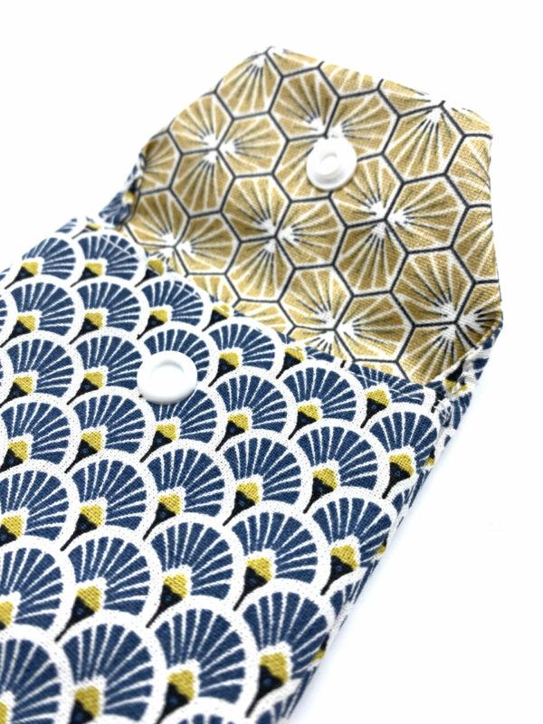 pochette à brosse à dents éventails bleu pétrole