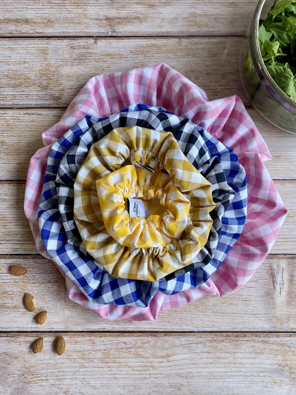 recouvre plats tissu